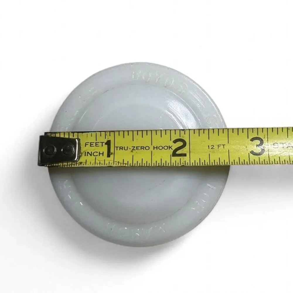 VTG White Glass Mason Jar Lid Insert Hazel Atlas Boyd's Cap Americana Farmhouse